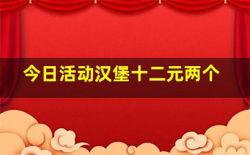 今日活动汉堡十二元两个