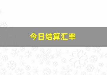 今日结算汇率