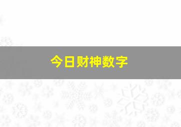 今日财神数字