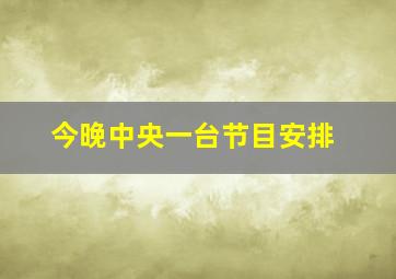 今晚中央一台节目安排