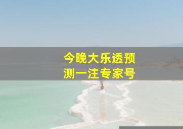 今晚大乐透预测一注专家号