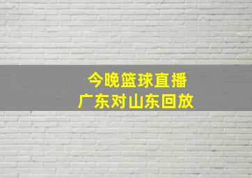 今晚篮球直播广东对山东回放