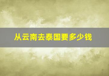 从云南去泰国要多少钱