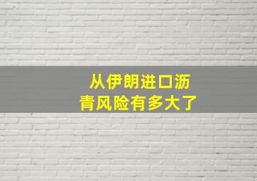 从伊朗进口沥青风险有多大了