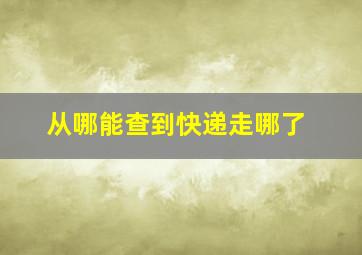 从哪能查到快递走哪了