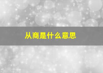 从商是什么意思