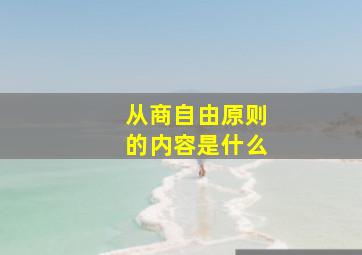 从商自由原则的内容是什么