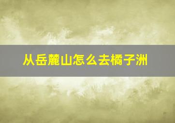 从岳麓山怎么去橘子洲