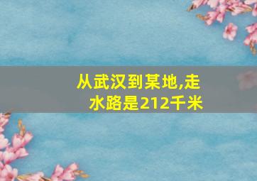 从武汉到某地,走水路是212千米