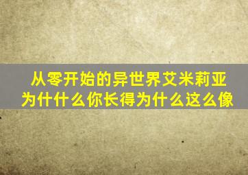 从零开始的异世界艾米莉亚为什什么你长得为什么这么像