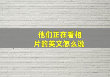 他们正在看相片的英文怎么说