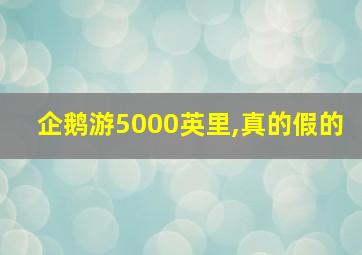 企鹅游5000英里,真的假的