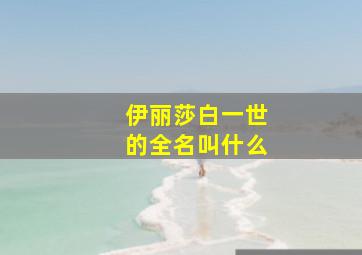 伊丽莎白一世的全名叫什么