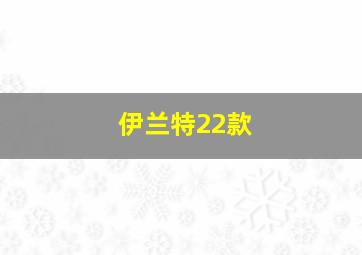 伊兰特22款