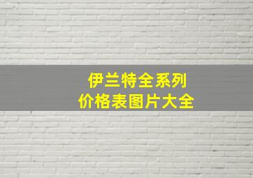 伊兰特全系列价格表图片大全