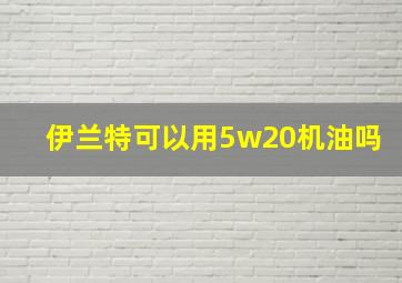 伊兰特可以用5w20机油吗