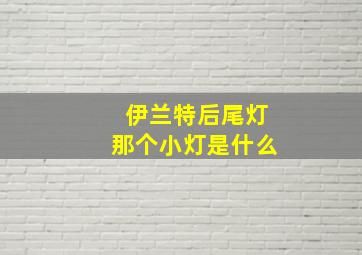 伊兰特后尾灯那个小灯是什么