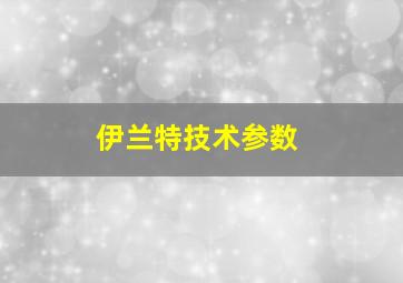 伊兰特技术参数