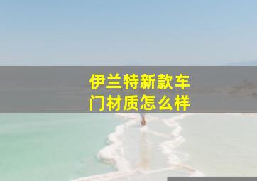 伊兰特新款车门材质怎么样