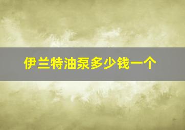 伊兰特油泵多少钱一个