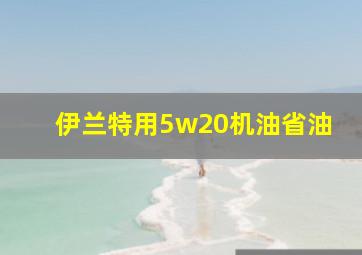 伊兰特用5w20机油省油