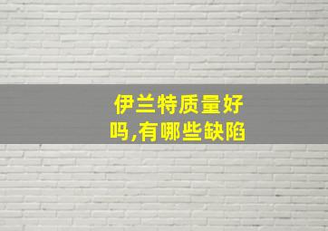 伊兰特质量好吗,有哪些缺陷