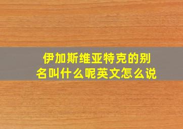 伊加斯维亚特克的别名叫什么呢英文怎么说