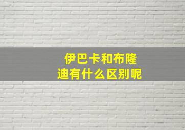 伊巴卡和布隆迪有什么区别呢