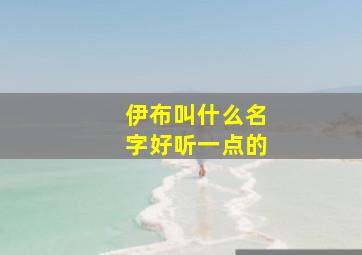 伊布叫什么名字好听一点的