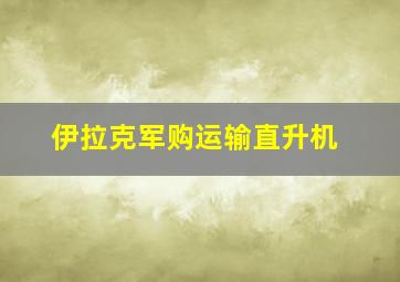 伊拉克军购运输直升机