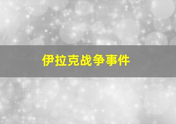 伊拉克战争事件