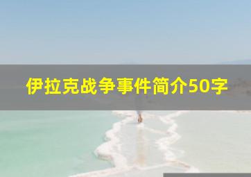 伊拉克战争事件简介50字