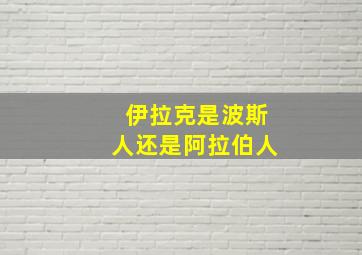 伊拉克是波斯人还是阿拉伯人