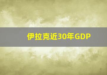 伊拉克近30年GDP