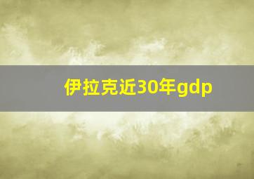 伊拉克近30年gdp