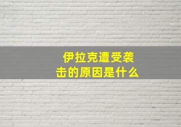 伊拉克遭受袭击的原因是什么