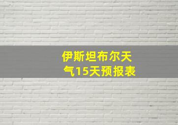 伊斯坦布尔天气15天预报表