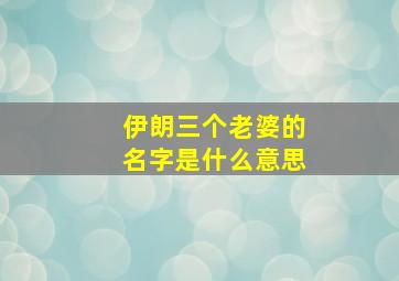 伊朗三个老婆的名字是什么意思