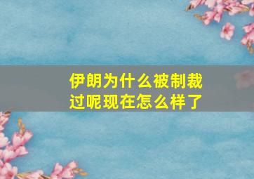 伊朗为什么被制裁过呢现在怎么样了