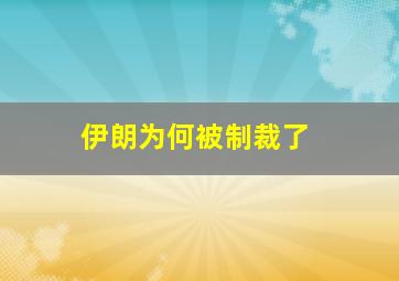 伊朗为何被制裁了