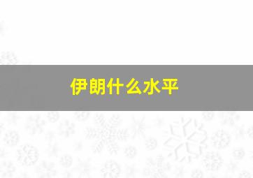 伊朗什么水平