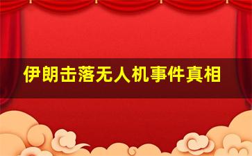 伊朗击落无人机事件真相