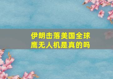 伊朗击落美国全球鹰无人机是真的吗