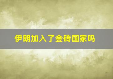 伊朗加入了金砖国家吗