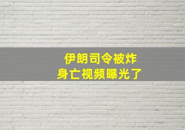 伊朗司令被炸身亡视频曝光了