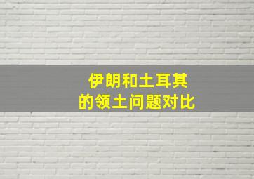 伊朗和土耳其的领土问题对比