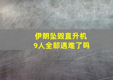 伊朗坠毁直升机9人全部遇难了吗