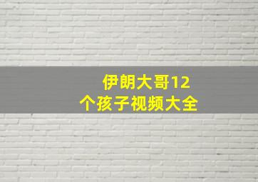 伊朗大哥12个孩子视频大全