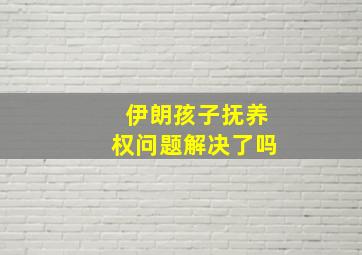 伊朗孩子抚养权问题解决了吗