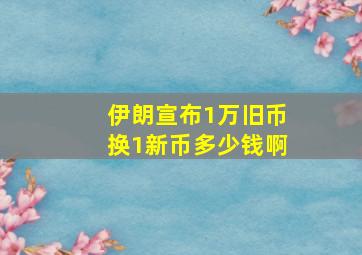 伊朗宣布1万旧币换1新币多少钱啊